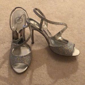 Silver glitter size 7 heels from I.Miller